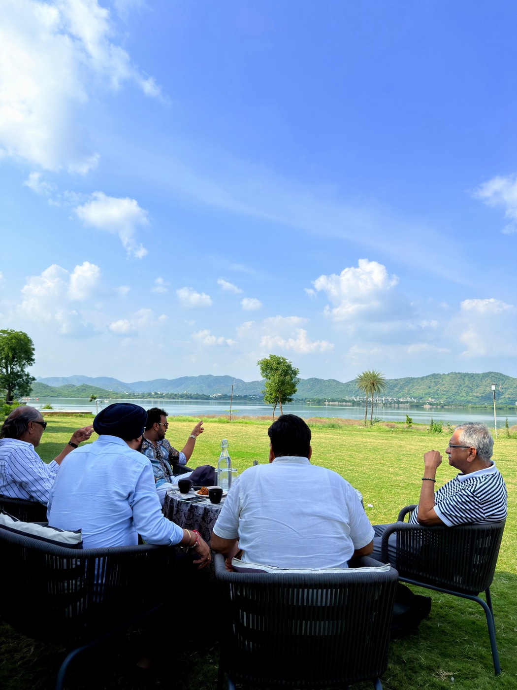 Garden brunch on the lakeside lawns at The Udaisarovar