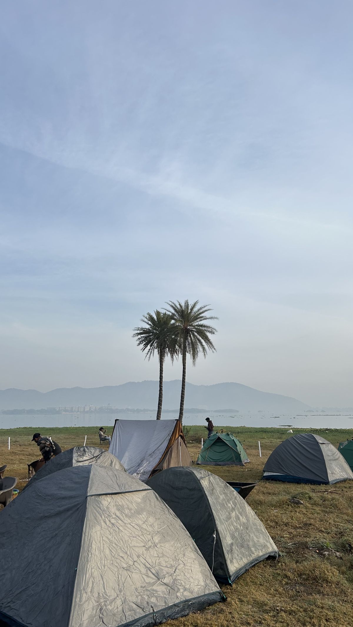 Lakeside camping tents