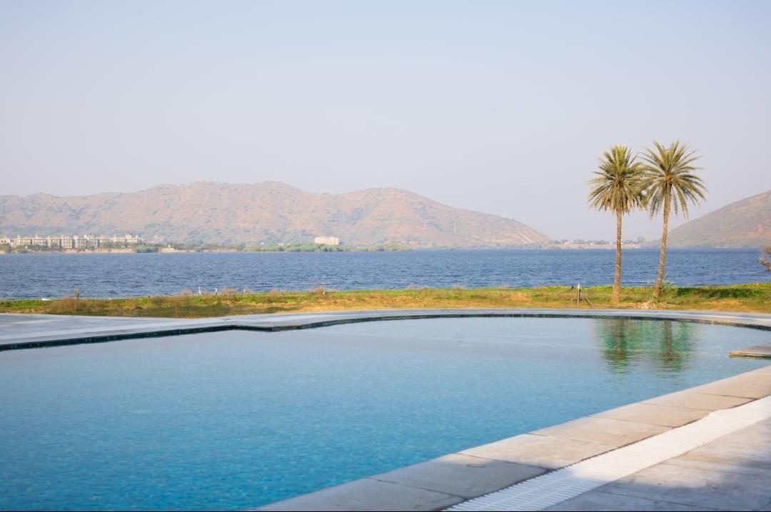 Infinity pool meeting Udai Sagar lake
